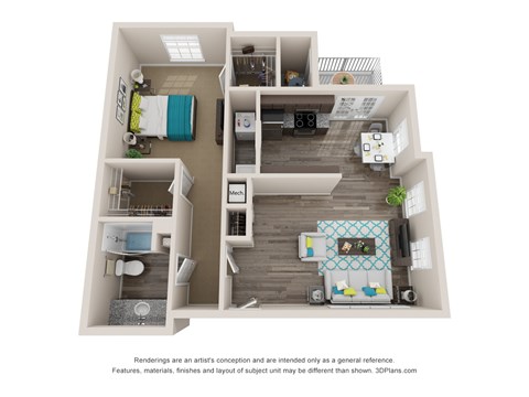 One Bedroom Floorplan